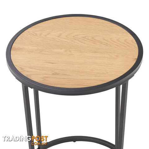 BRADFORD Side Table 40cm  - Natural & Black - 131065 - 9334719000480