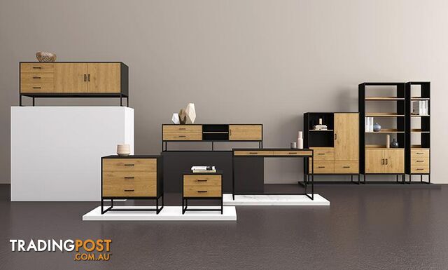 AMSTER Sideboard 160cm - Natural & Black - AS-AMSTERSB02 - 9334719010830