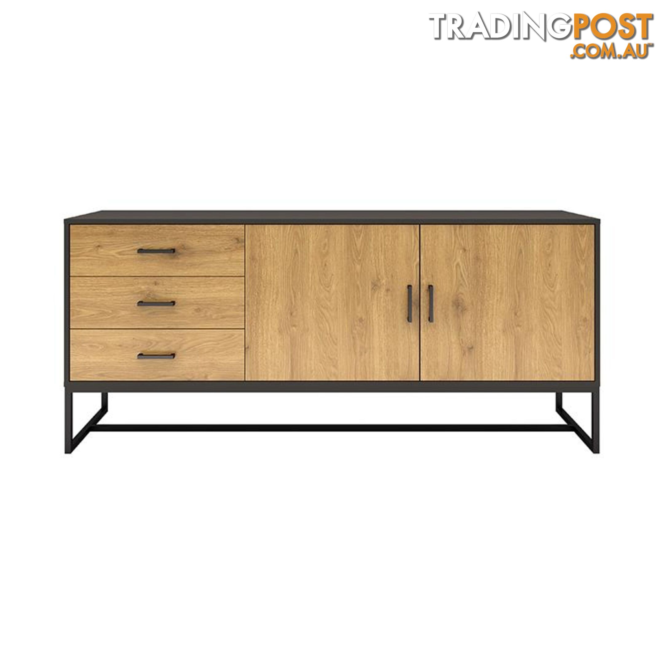 AMSTER Sideboard 160cm - Natural & Black - AS-AMSTERSB02 - 9334719010830