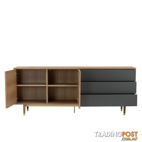 HOUSTON 200cm Sideboard - Natural & Grey - 346018 - 9334719004044