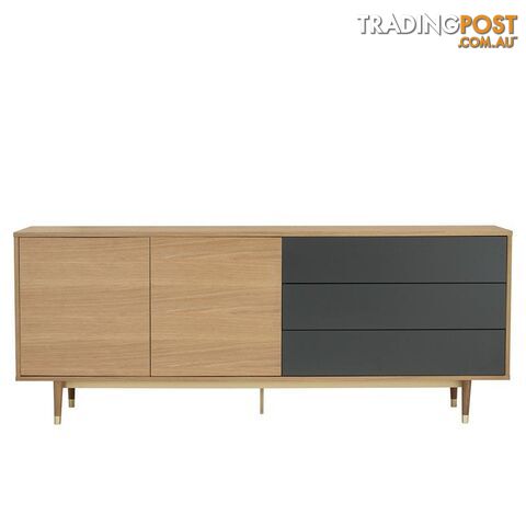 HOUSTON 200cm Sideboard - Natural & Grey - 346018 - 9334719004044