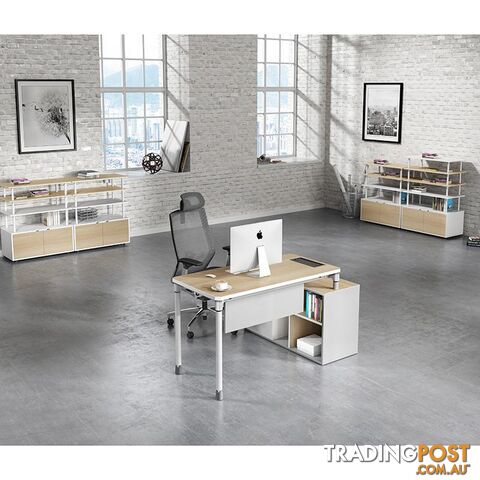 RAVEN SINGLE Workstation 160-180/100cm - Natural White - WF-SZW003 - 9334719010274