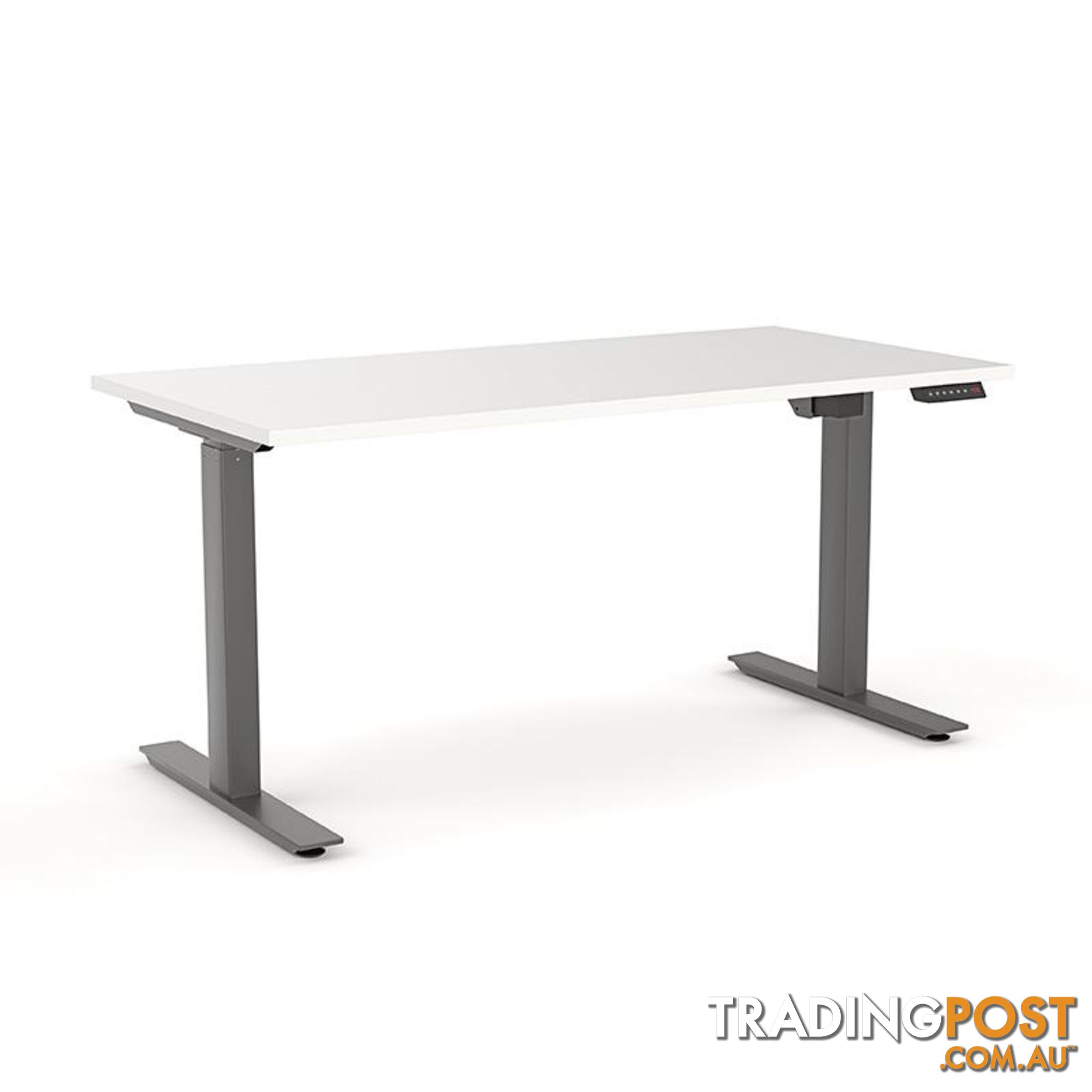 AGILE PRO Electric 2 Column Sit Standing Desk - 1200mm to 1800mm - Oak & White - OG_AGE2SSD154