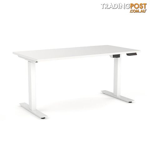 AGILE PRO Electric 2 Column Sit Standing Desk - 1200mm to 1800mm - Oak & White - OG_AGE2SSD154