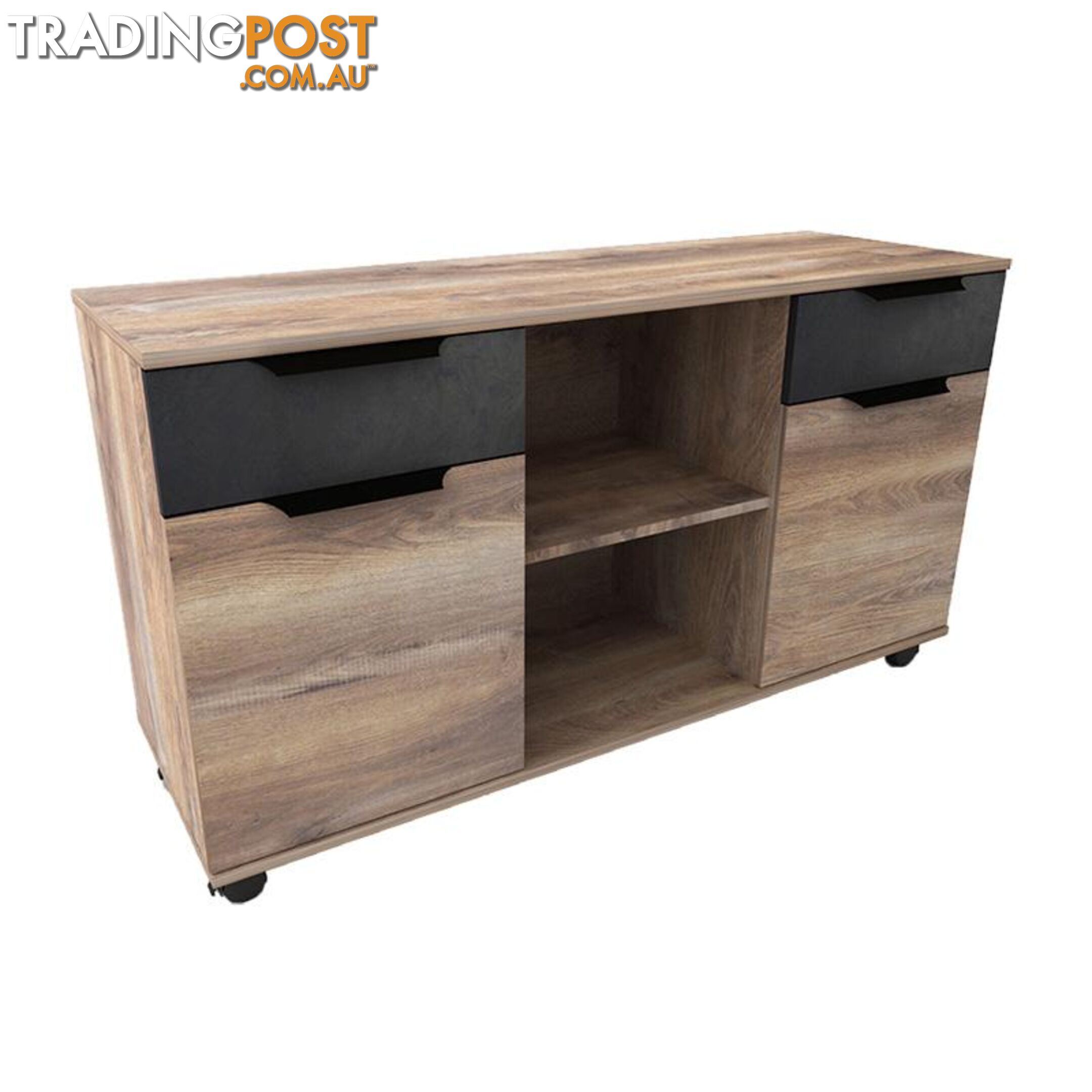 AFTAN Credenza 1.2M - Warm Oak & Black - WF-N01 - 9334719011523