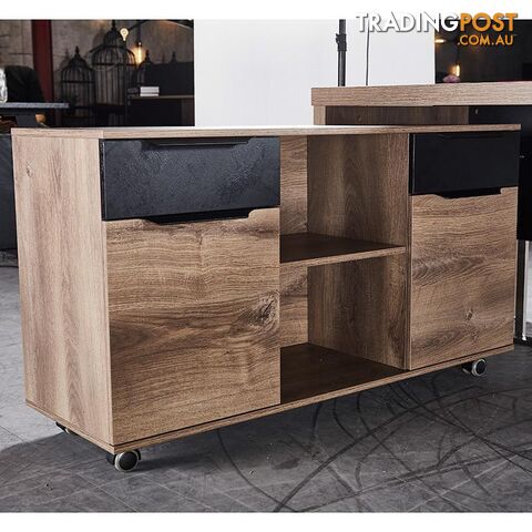 AFTAN Credenza 1.2M - Warm Oak & Black - WF-N01 - 9334719011523