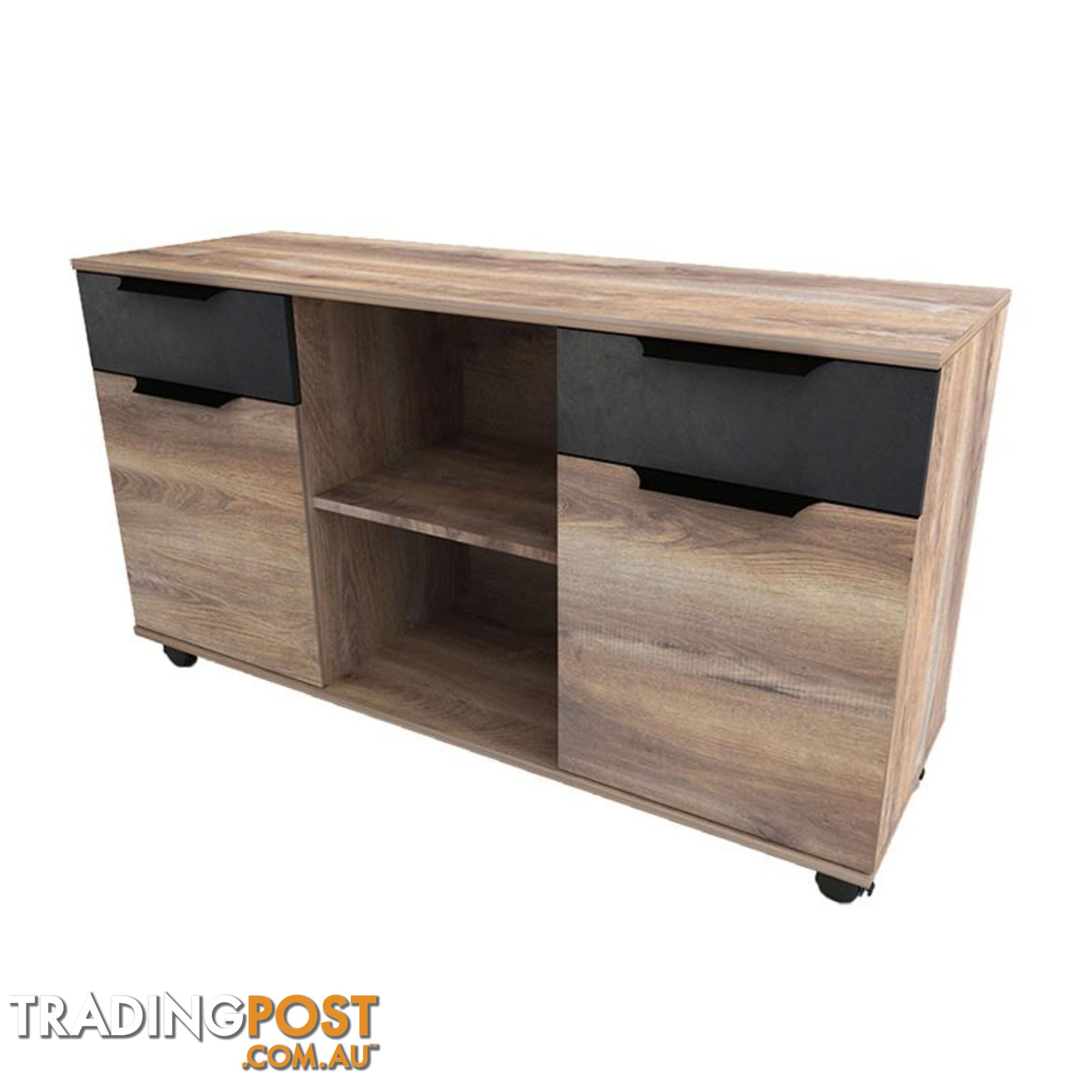 AFTAN Credenza 1.2M - Warm Oak & Black - WF-N01 - 9334719011523