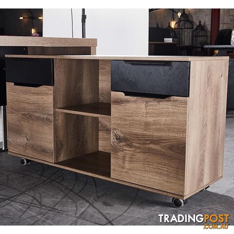 AFTAN Credenza 1.2M - Warm Oak & Black - WF-N01 - 9334719011523