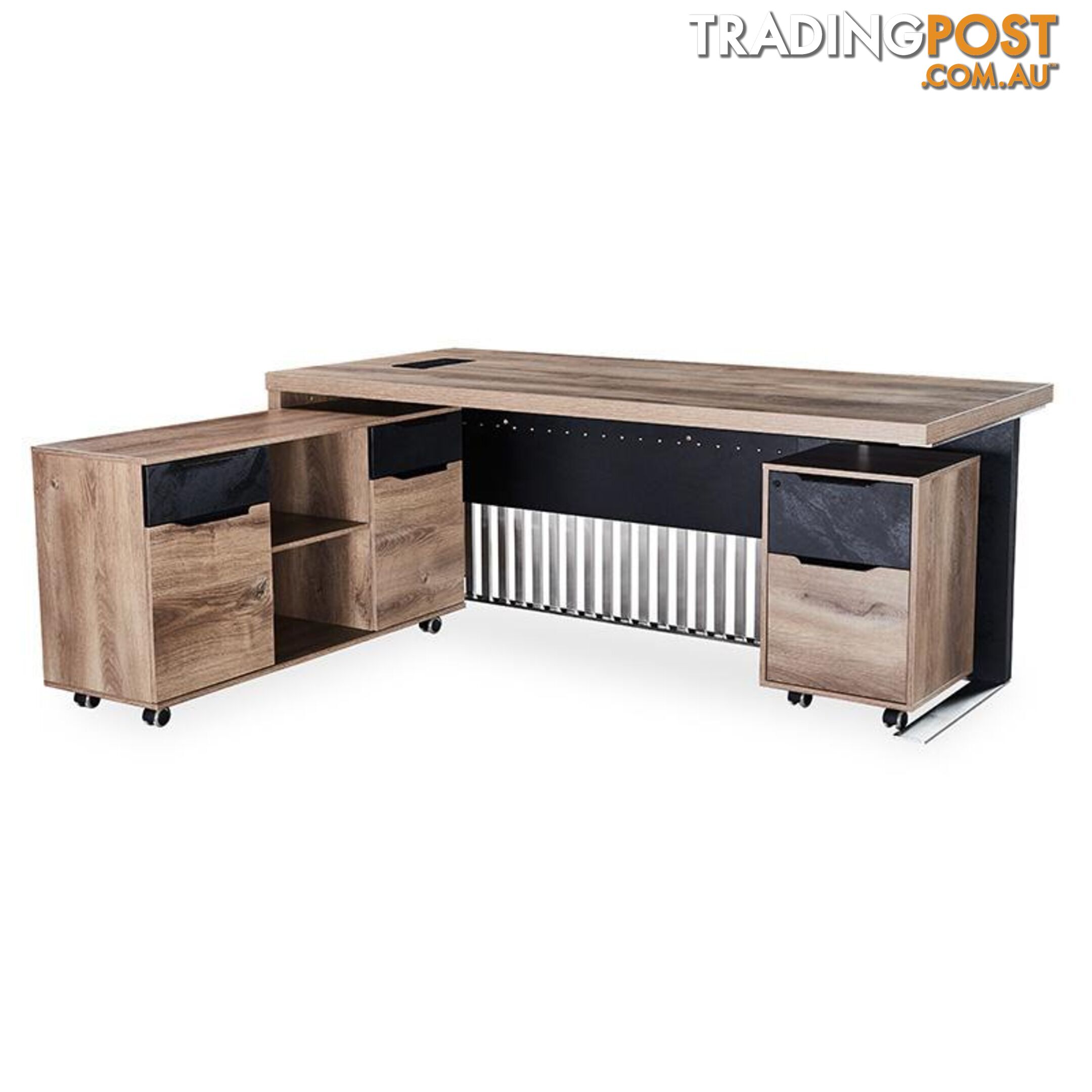 AFTAN Credenza 1.2M - Warm Oak & Black - WF-N01 - 9334719011523