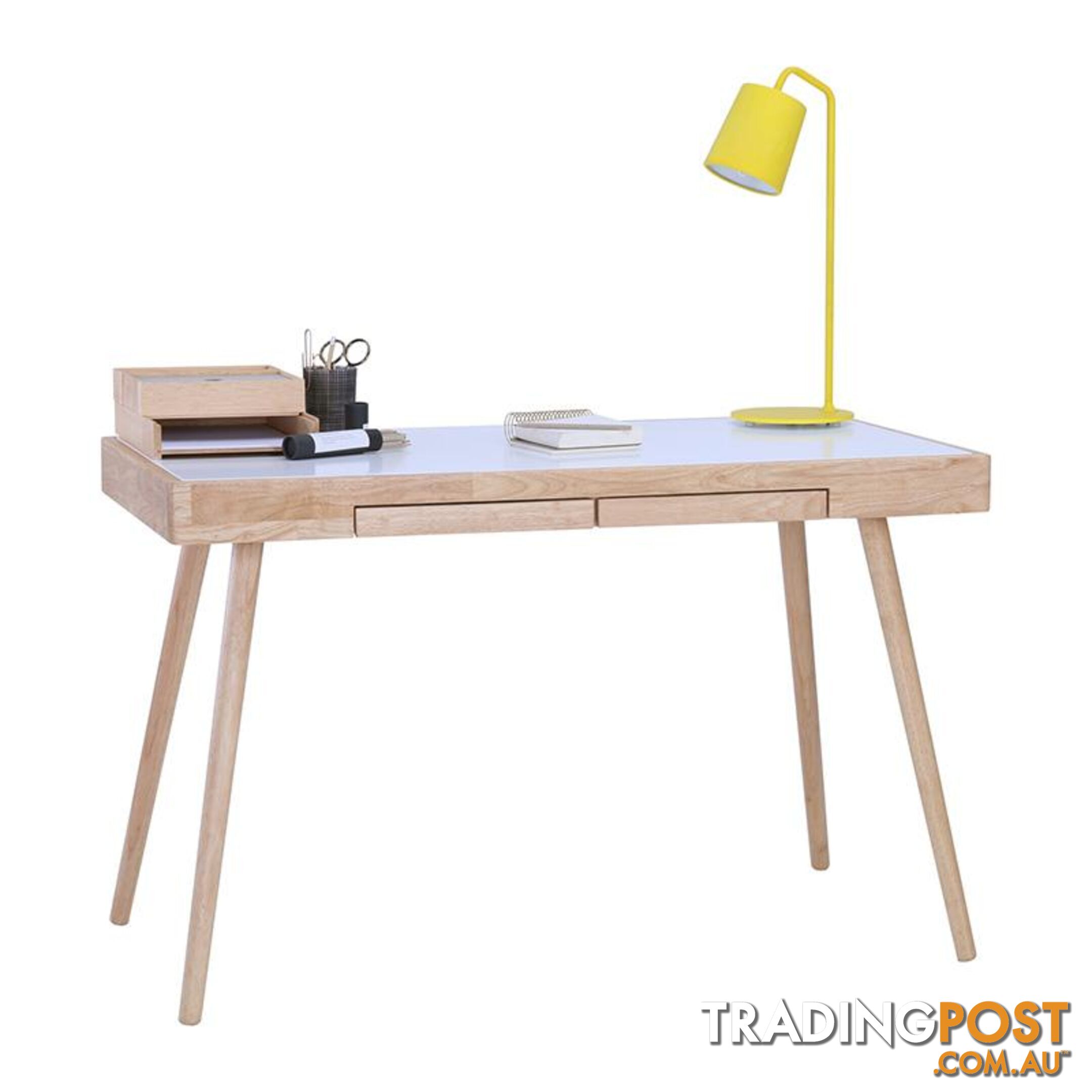 RETH Study Desk 120cm - Natural & White - 124027 - 9334719002798