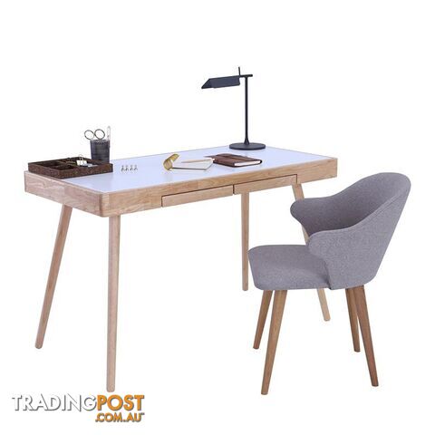 RETH Study Desk 120cm - Natural & White - 124027 - 9334719002798