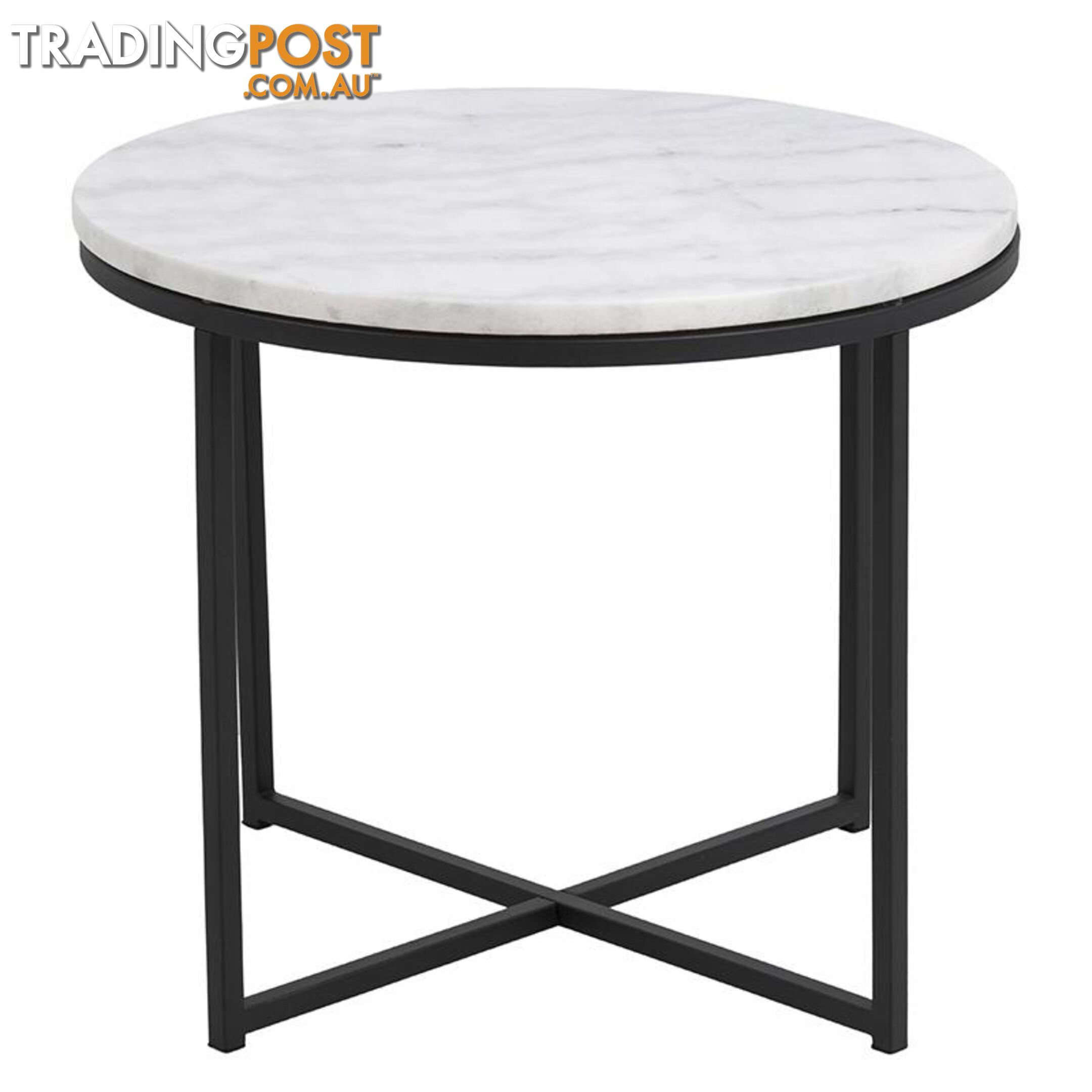 JOSS Side Table Marble 55cm - White - AC-H000018368 - 5713941015723