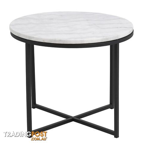 JOSS Side Table Marble 55cm - White - AC-H000018368 - 5713941015723