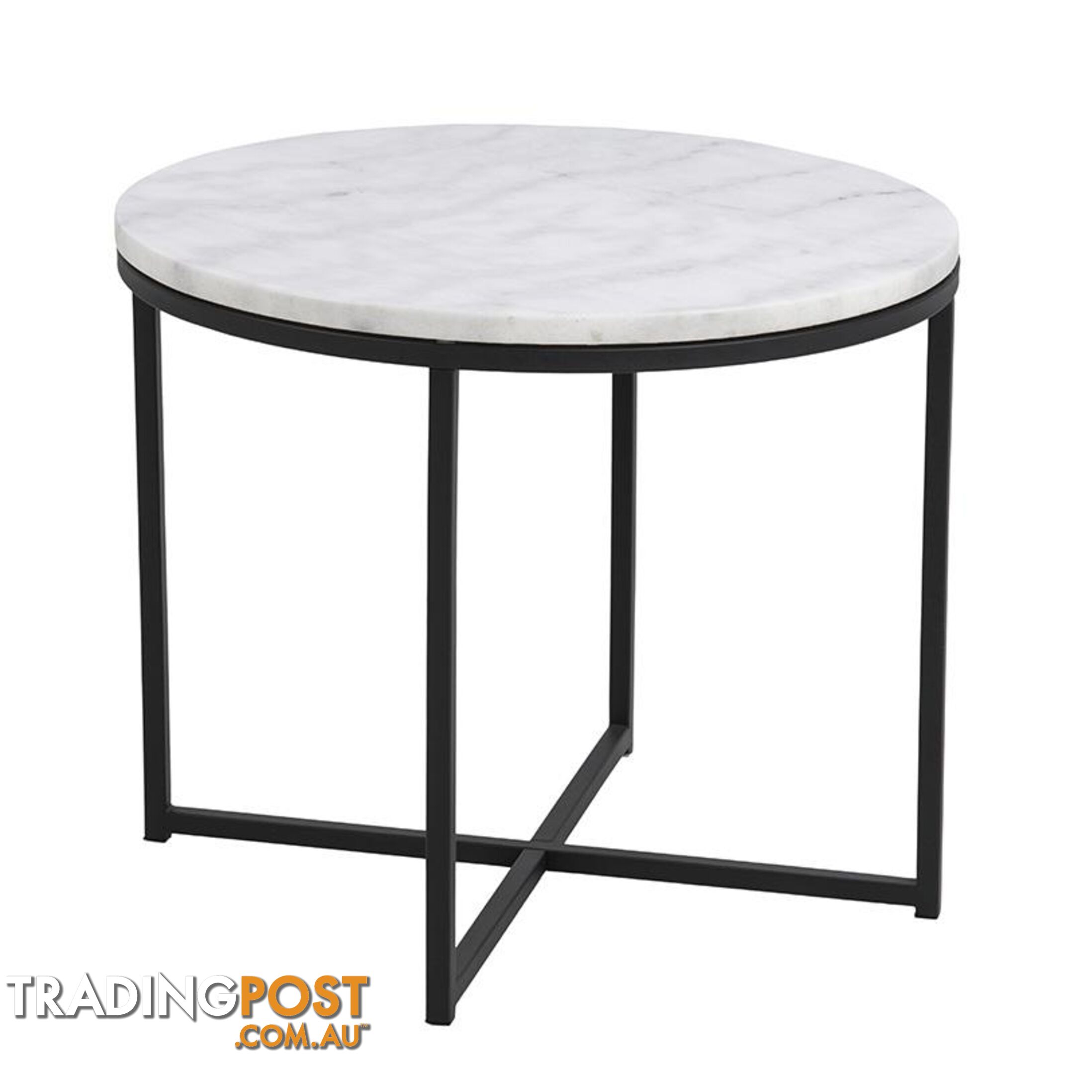 JOSS Side Table Marble 55cm - White - AC-H000018368 - 5713941015723