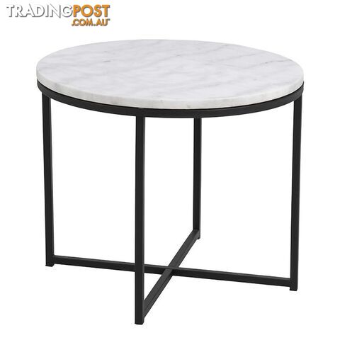 JOSS Side Table Marble 55cm - White - AC-H000018368 - 5713941015723