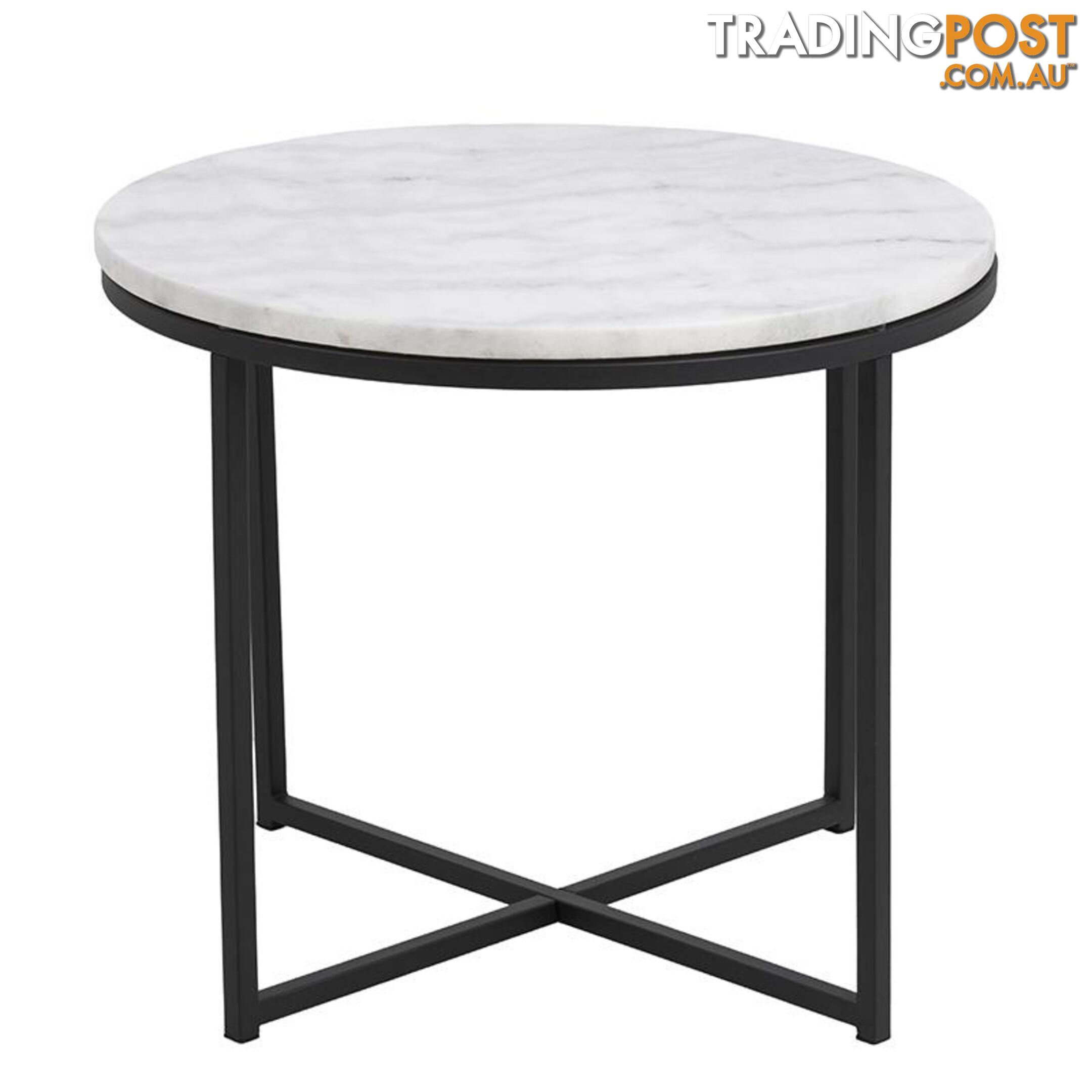 JOSS Side Table Marble 55cm - White - AC-H000018368 - 5713941015723