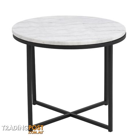 JOSS Side Table Marble 55cm - White - AC-H000018368 - 5713941015723