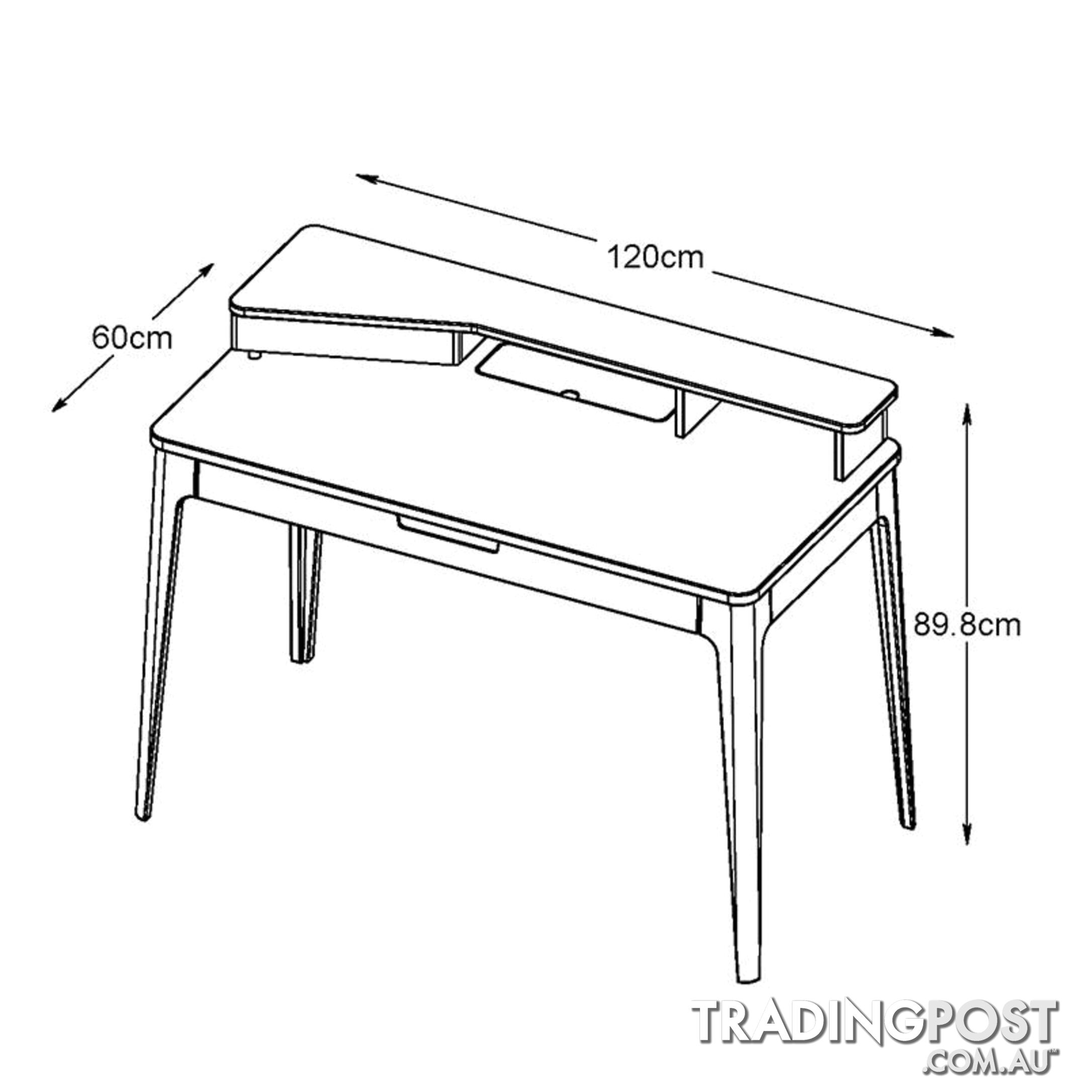 SIENNA Study Desk 120cm -  Natural & White - 36392231 - 5704745073552