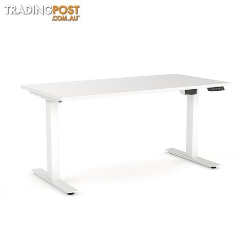 AGILE PRO Electric 2 Column Sit Standing Desk - 1200mm to 1800mm - Oak & White - OG_AGE2SSD126