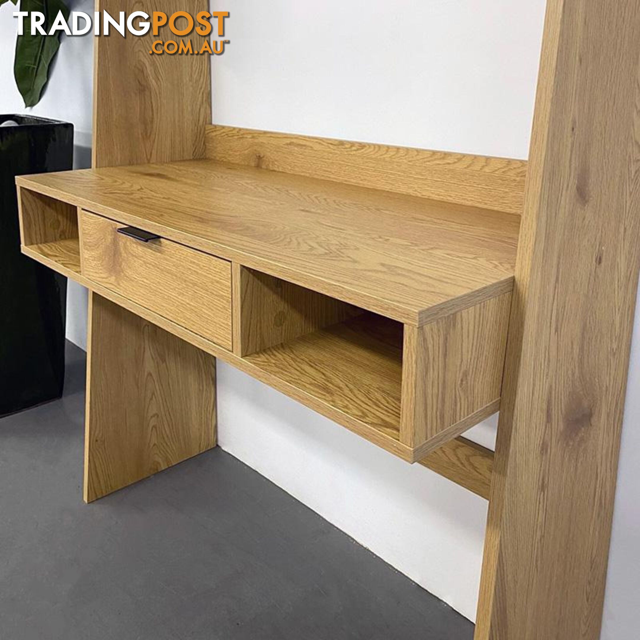 BERLAI Study Desk Bookshelf Unit 100cm - Natural - AS-BER101D - 9334719010861