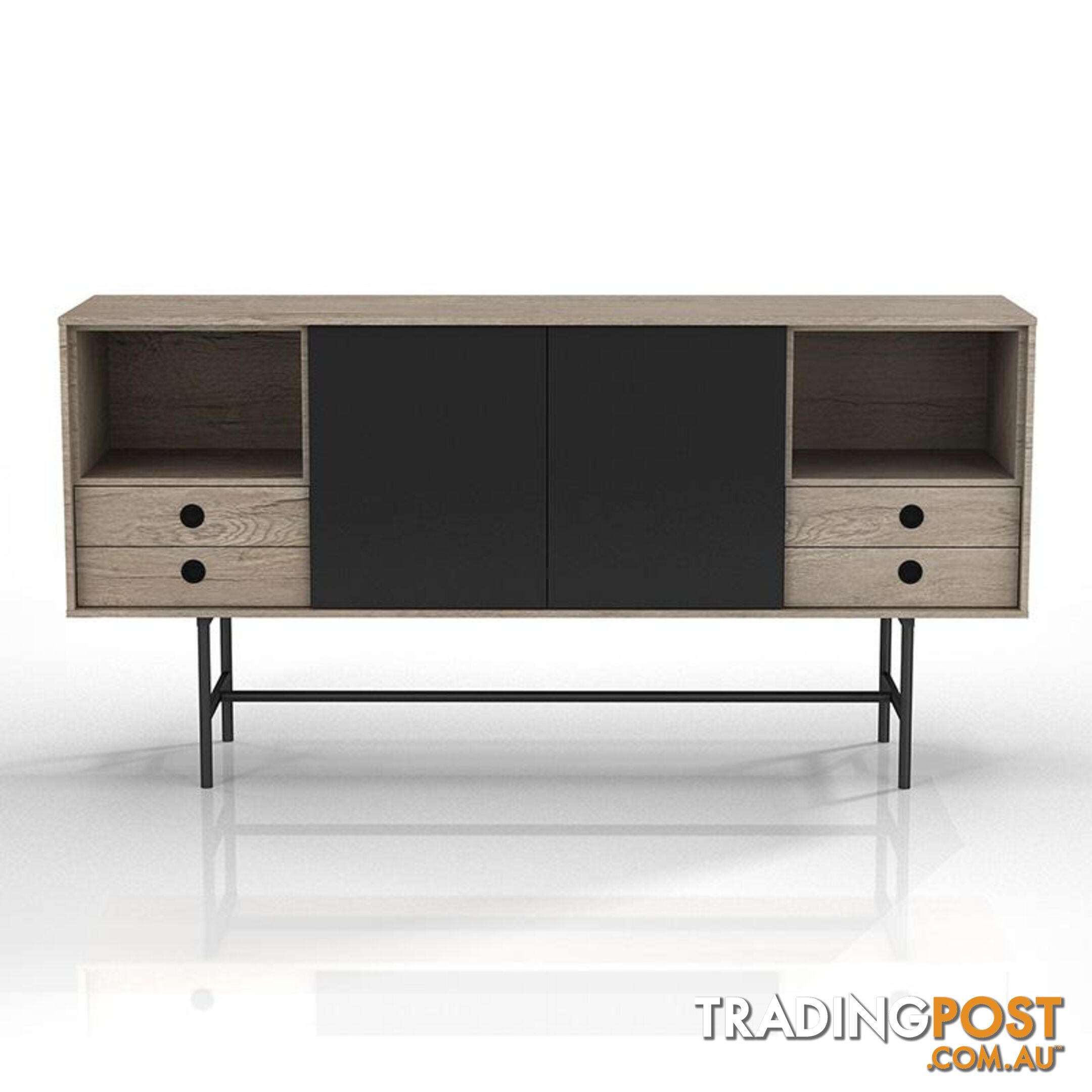 BAYLEN Sideboard 1.6M - Warm Oak & Black - WF-CW-01 - 9334719003757