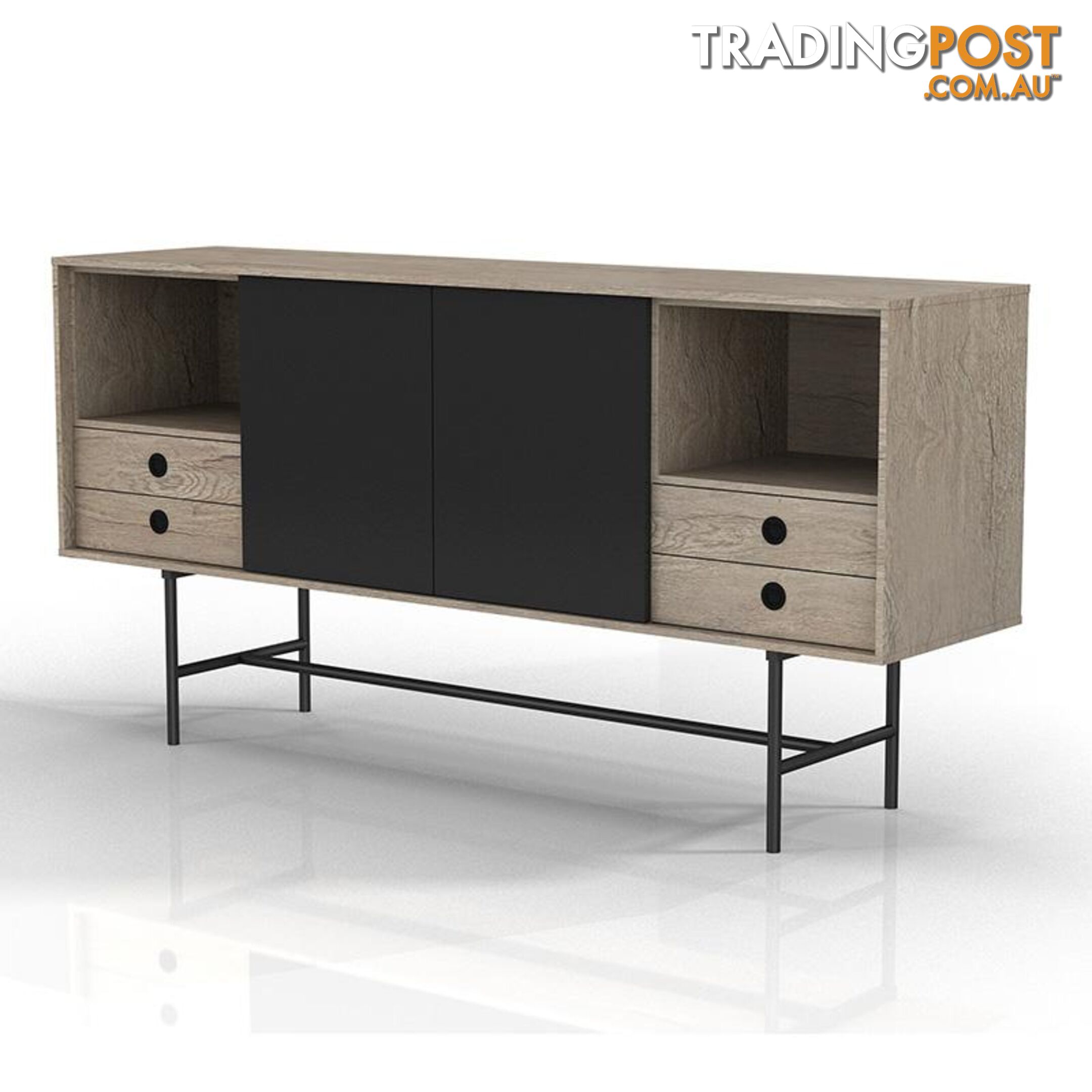 BAYLEN Sideboard 1.6M - Warm Oak & Black - WF-CW-01 - 9334719003757