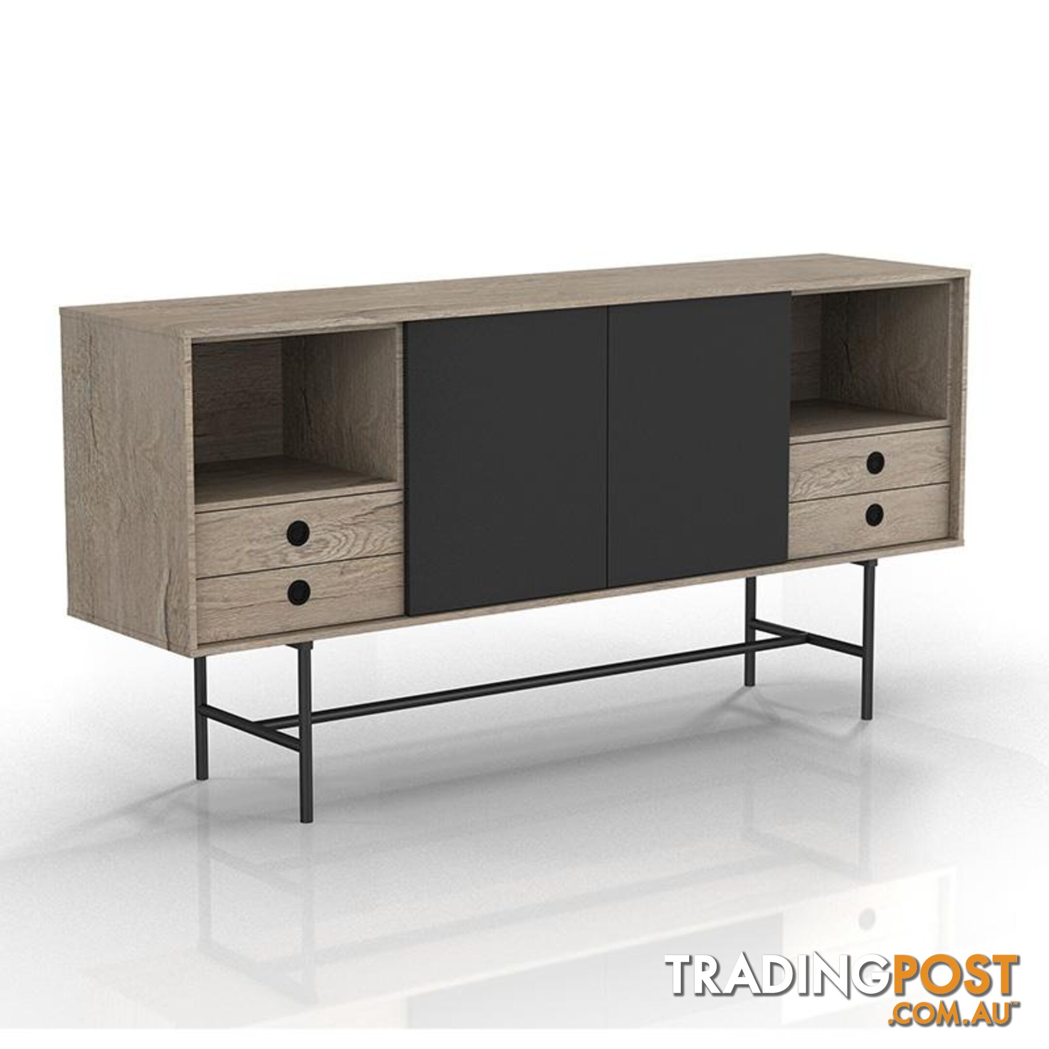 BAYLEN Sideboard 1.6M - Warm Oak & Black - WF-CW-01 - 9334719003757