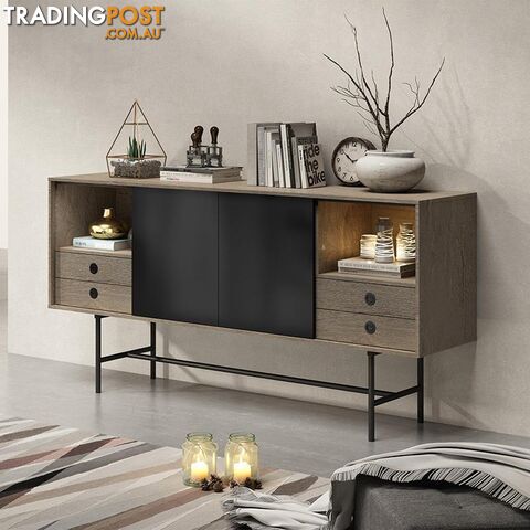 BAYLEN Sideboard 1.6M - Warm Oak & Black - WF-CW-01 - 9334719003757