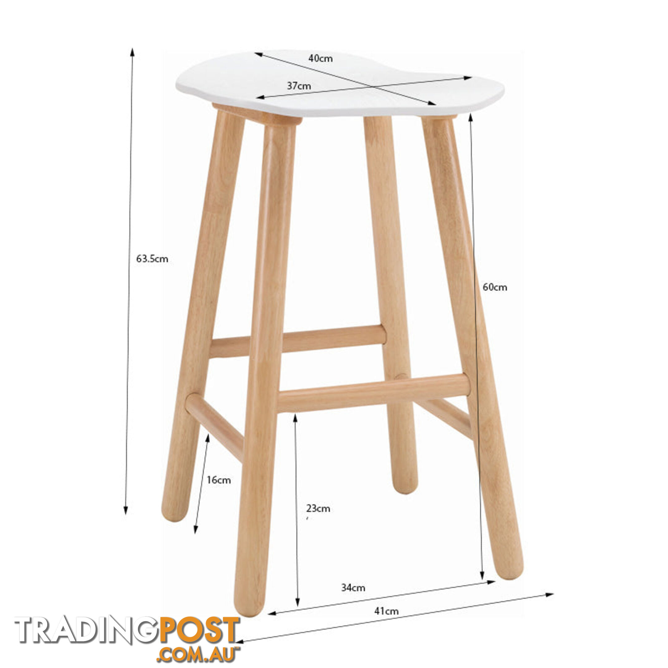 Hetty Counter Stool - Oak + White - 24092675 - 9334719007779