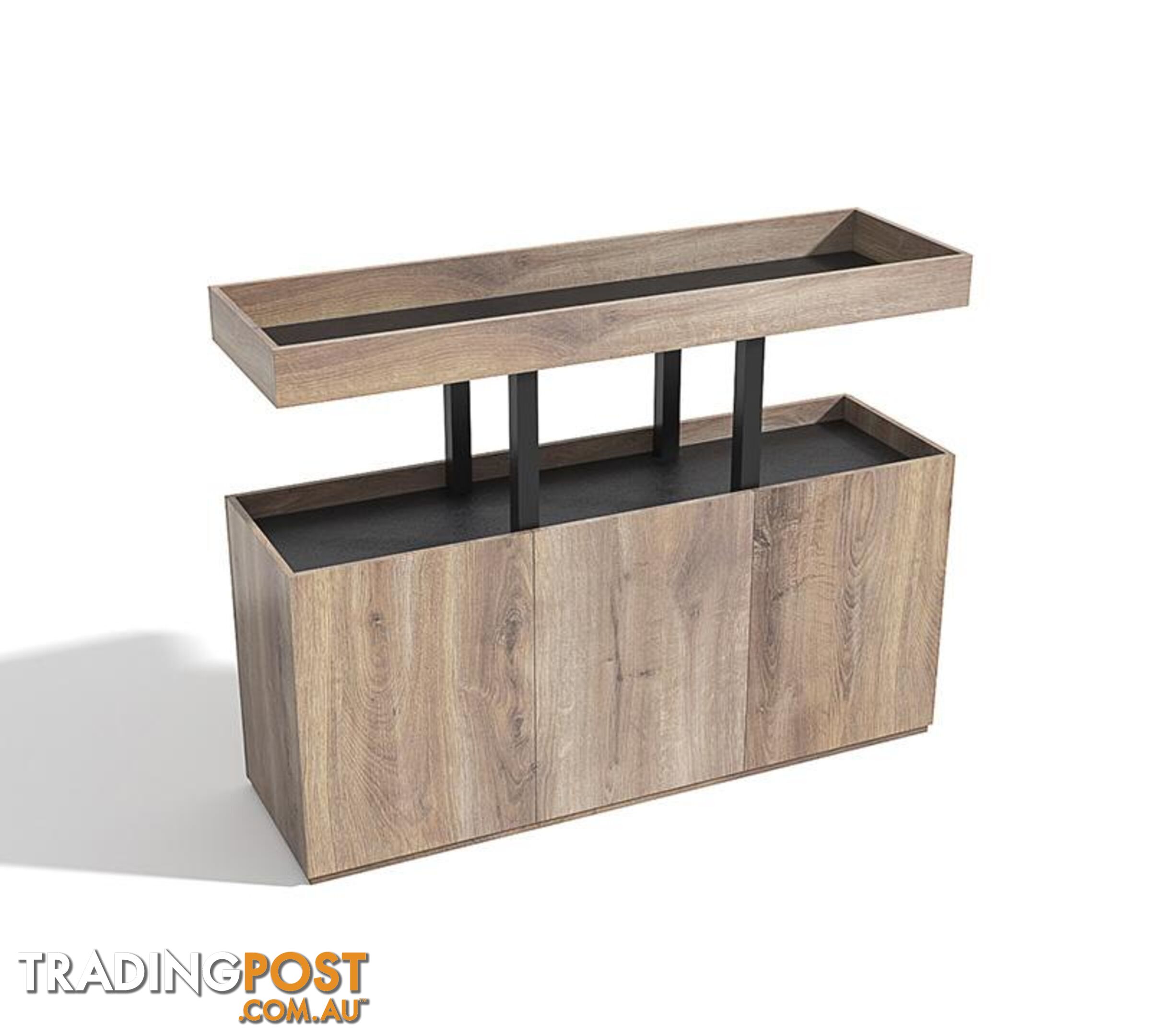 TRIBECA Credenza Cabinet 135cm - Warm Oak with Black - WF-ES001AC - 9334719010014