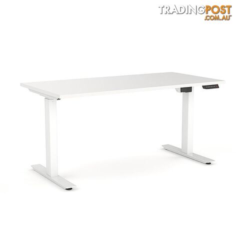 AGILE PRO Electric 2 Column Sit Standing Desk - 1200mm to 1800mm - White & White - OG_AGE2SSD155