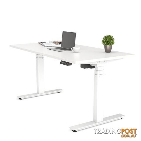 AGILE PRO Electric 2 Column Sit Standing Desk - 1200mm to 1800mm - White & White - OG_AGE2SSD155