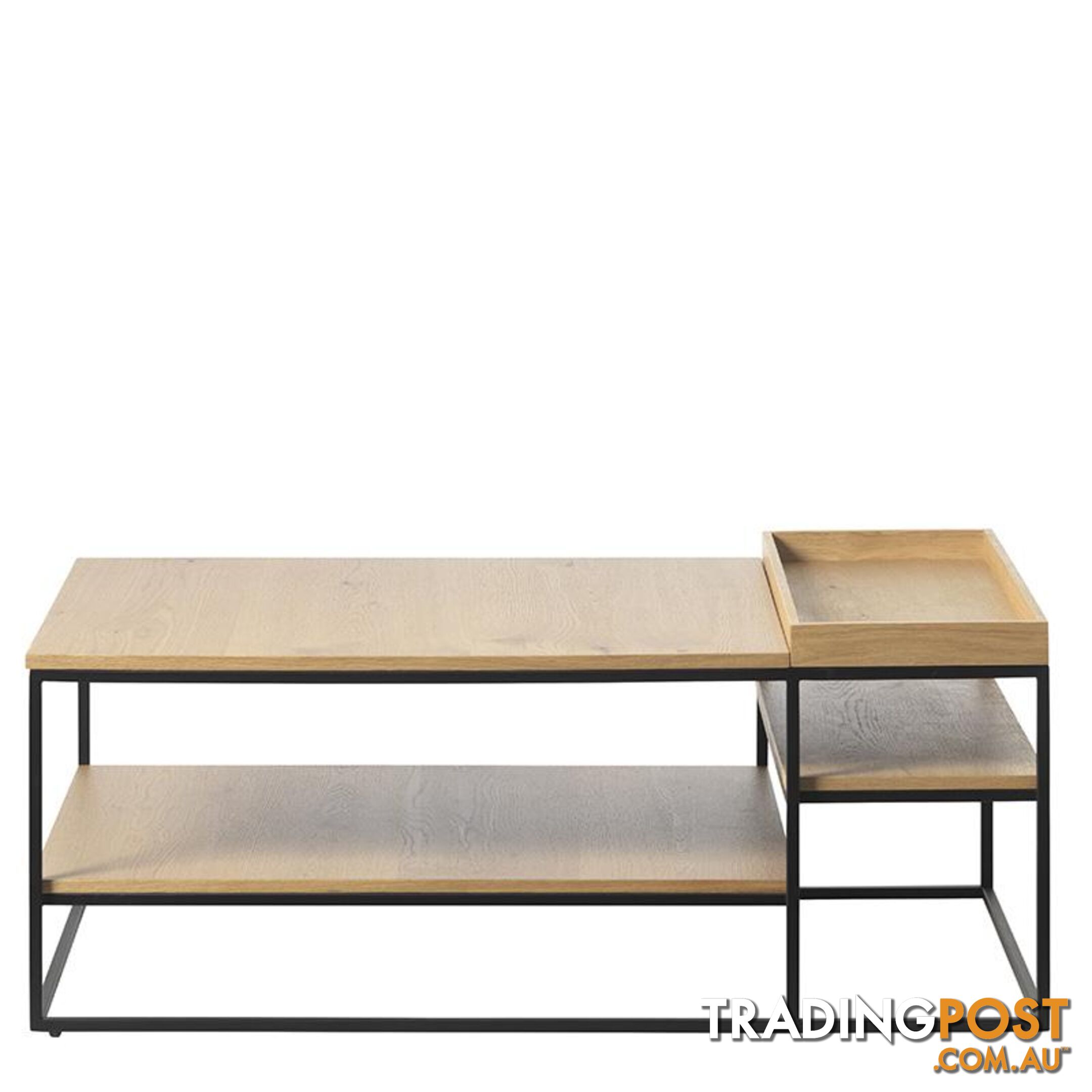 RIVOLI Coffee Table 120cm - Natural Oak & Black - 43351020 - 5704745097114