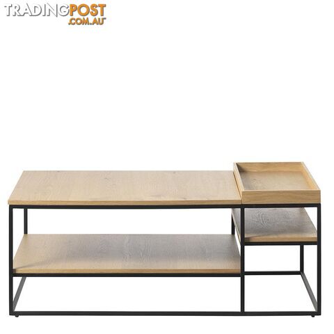 RIVOLI Coffee Table 120cm - Natural Oak & Black - 43351020 - 5704745097114