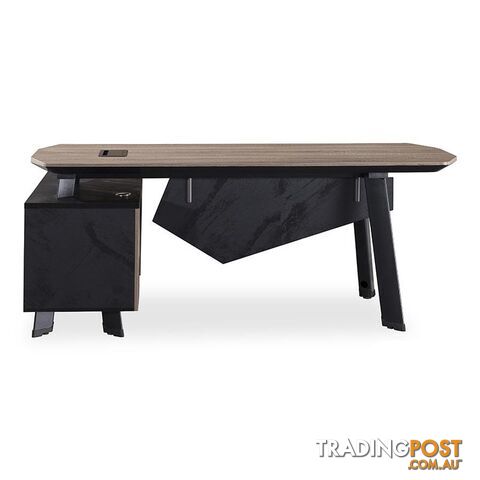 ARTO Executive Desk with Reversible Return 1.8M - Warm Oak & Black - WF-NW001 - 9334719004242