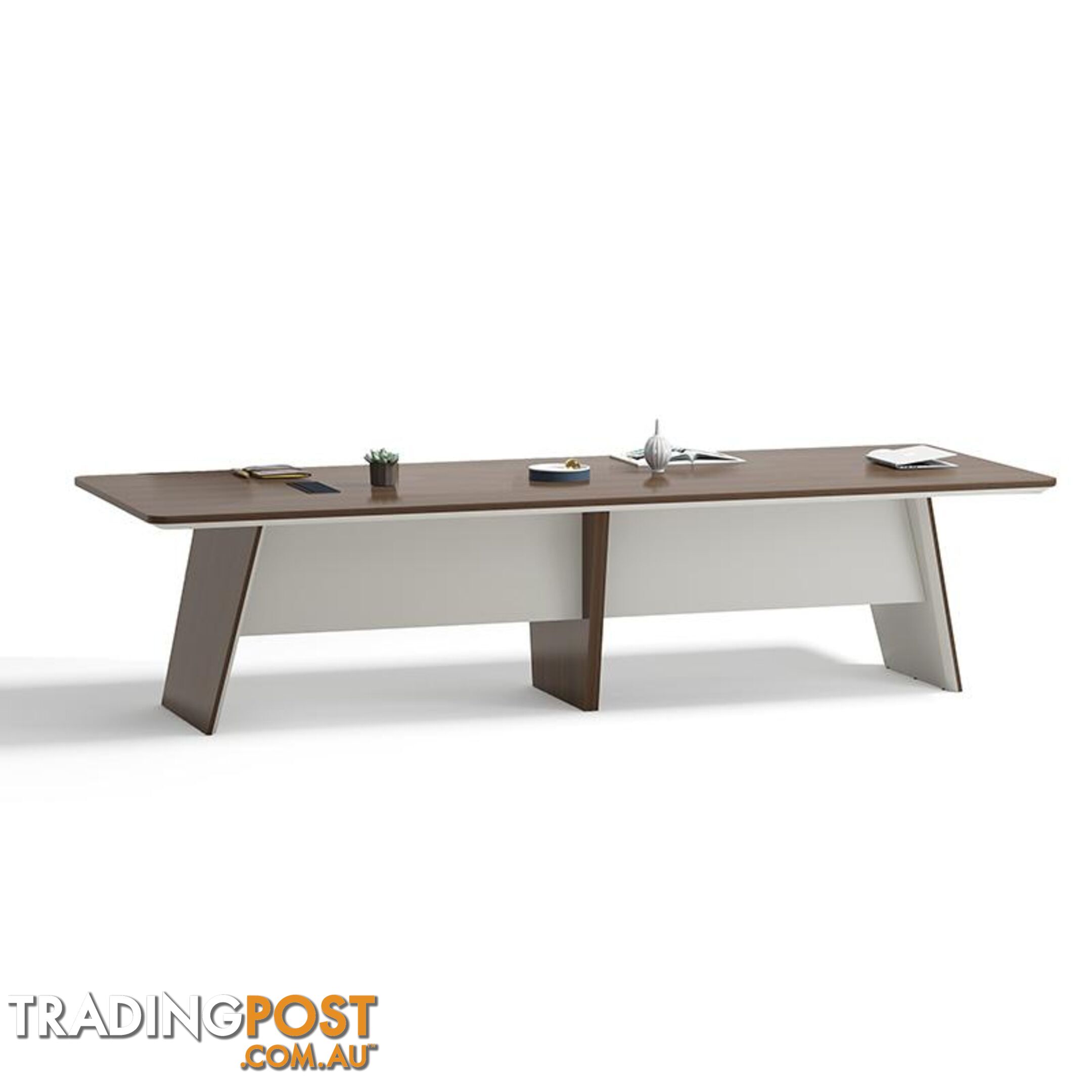 ANDERS Boardroom Table 3.2M - Australian Gold Oak & Beige - DF-TIAN-C0132 - 9334719011165