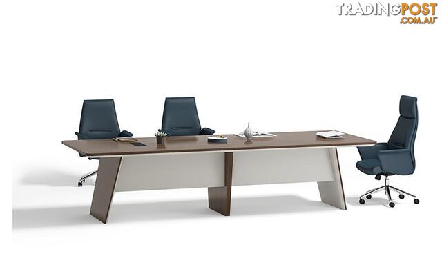 ANDERS Boardroom Table 3.2M - Australian Gold Oak & Beige - DF-TIAN-C0132 - 9334719011165