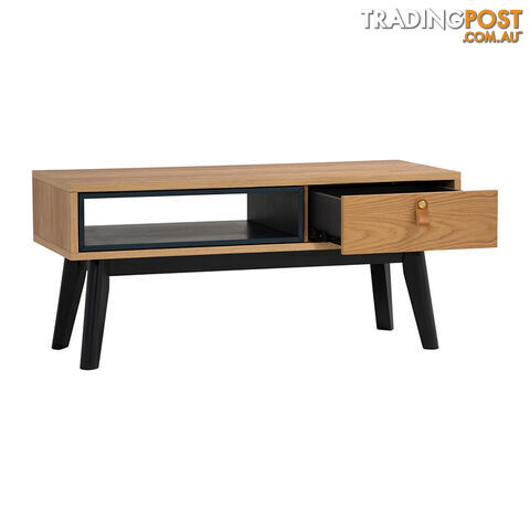 CASTOR Coffee Table 100cm - Natural, Navy Blue & Black - 133091