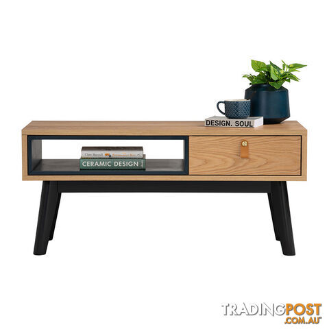 CASTOR Coffee Table 100cm - Natural, Navy Blue & Black - 133091