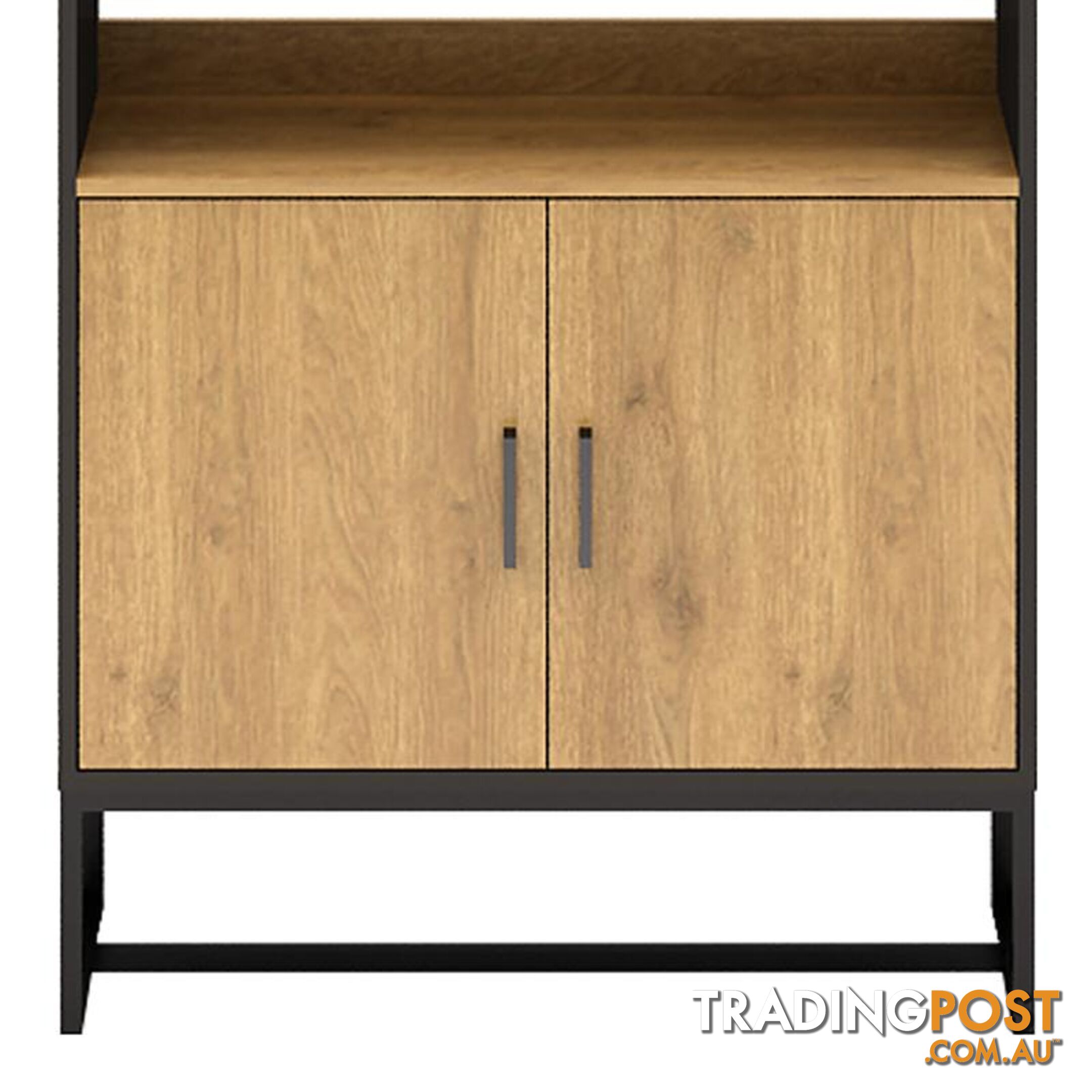 AMSTER Bookshelf Display Wall Unit 80cm - Natural & Black - AS-AMSTERBS02 - 9334719010816