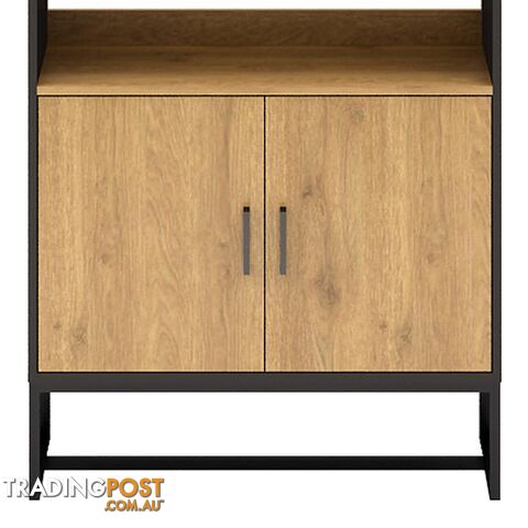 AMSTER Bookshelf Display Wall Unit 80cm - Natural & Black - AS-AMSTERBS02 - 9334719010816