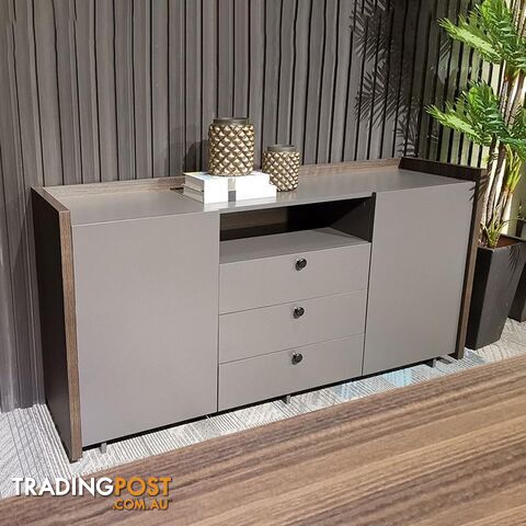 RADDIX Credenza Cabinet 160cm - Iron Grey & Brown - DF-FF-S0316 - 9334719003344