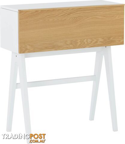 VALEN Study Desk 96cm - White & Oak - 123005 - 9334719000299