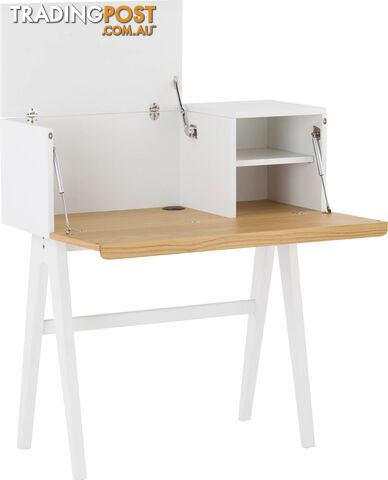 VALEN Study Desk 96cm - White & Oak - 123005 - 9334719000299