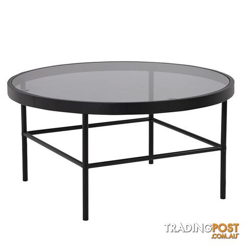 CASHEL Round Coffee Table 80cm - Smoke & Black - 132039 - 9334719000527