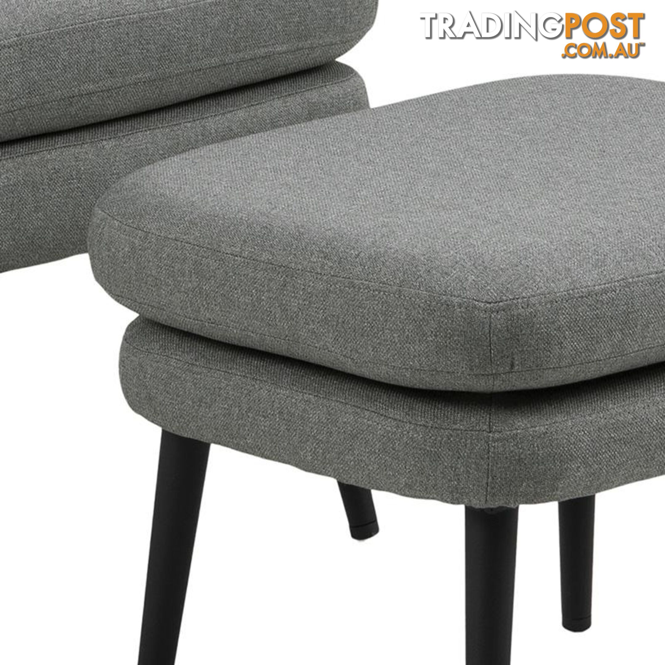 KENDRA Lounge Chair with Footstool - Grey - AC-0000088240 - 5713941137616