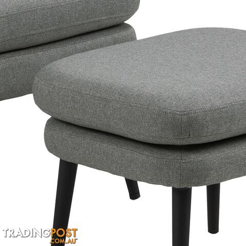 KENDRA Lounge Chair with Footstool - Grey - AC-0000088240 - 5713941137616