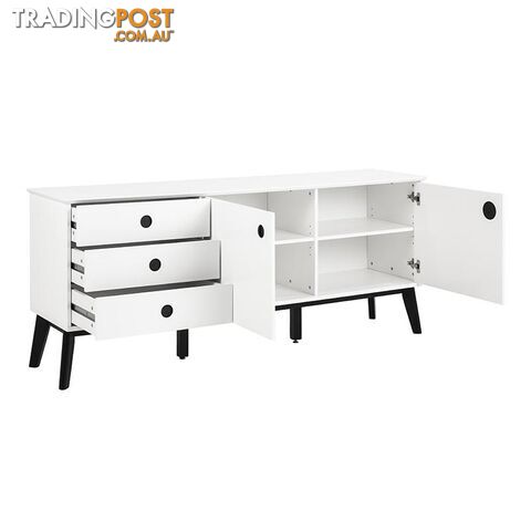 SABINE Sideboard 180cm - White/Natural - AC-91721-1 - 5705994999631