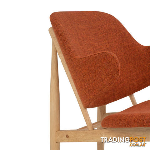 VERONIC Lounge Chair in Russet Fabric - 231286 - 9334719003634