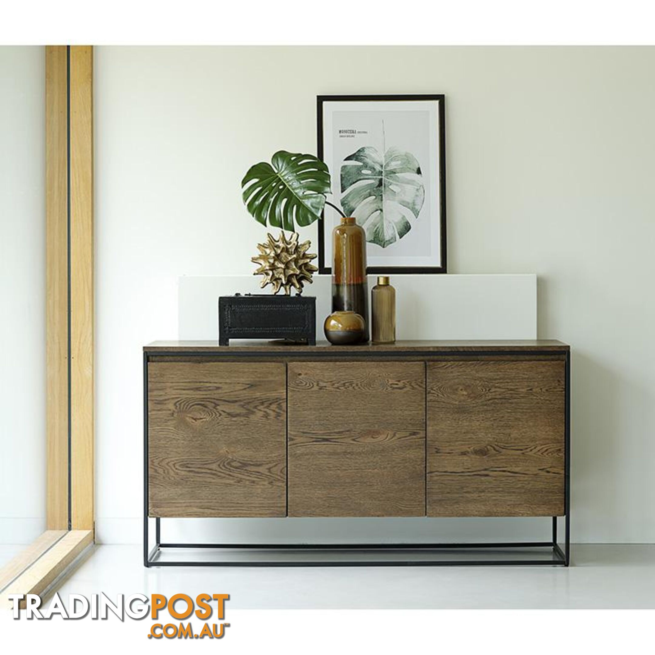 RIVOLI Sideboard 1.55M -  Smoked Oak / Black - 40813020 - 5704745088419